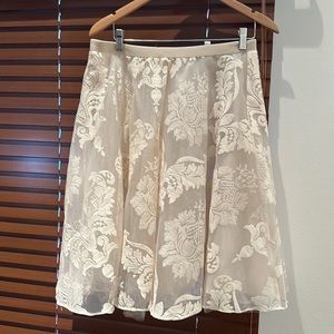 Yoana Baraschi Cream Lace Full Skirt with Tulle Underlining - Size 8